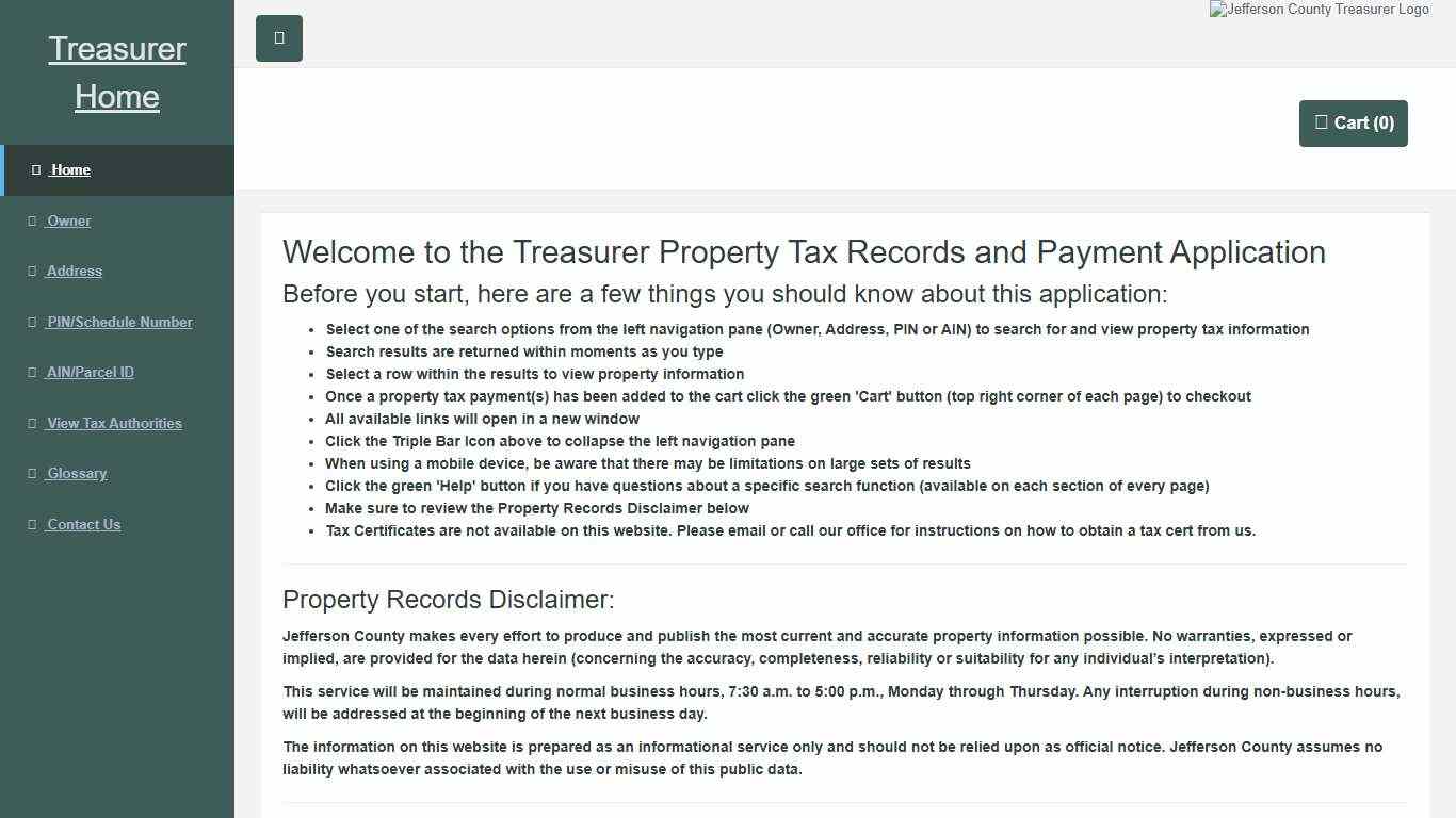Treasurer Property Records Search